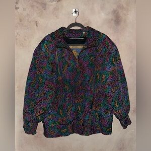 Glacial Fog Vintage Bomber Jacket Winter 80’s Retro Ski Snow Retro Track Medium